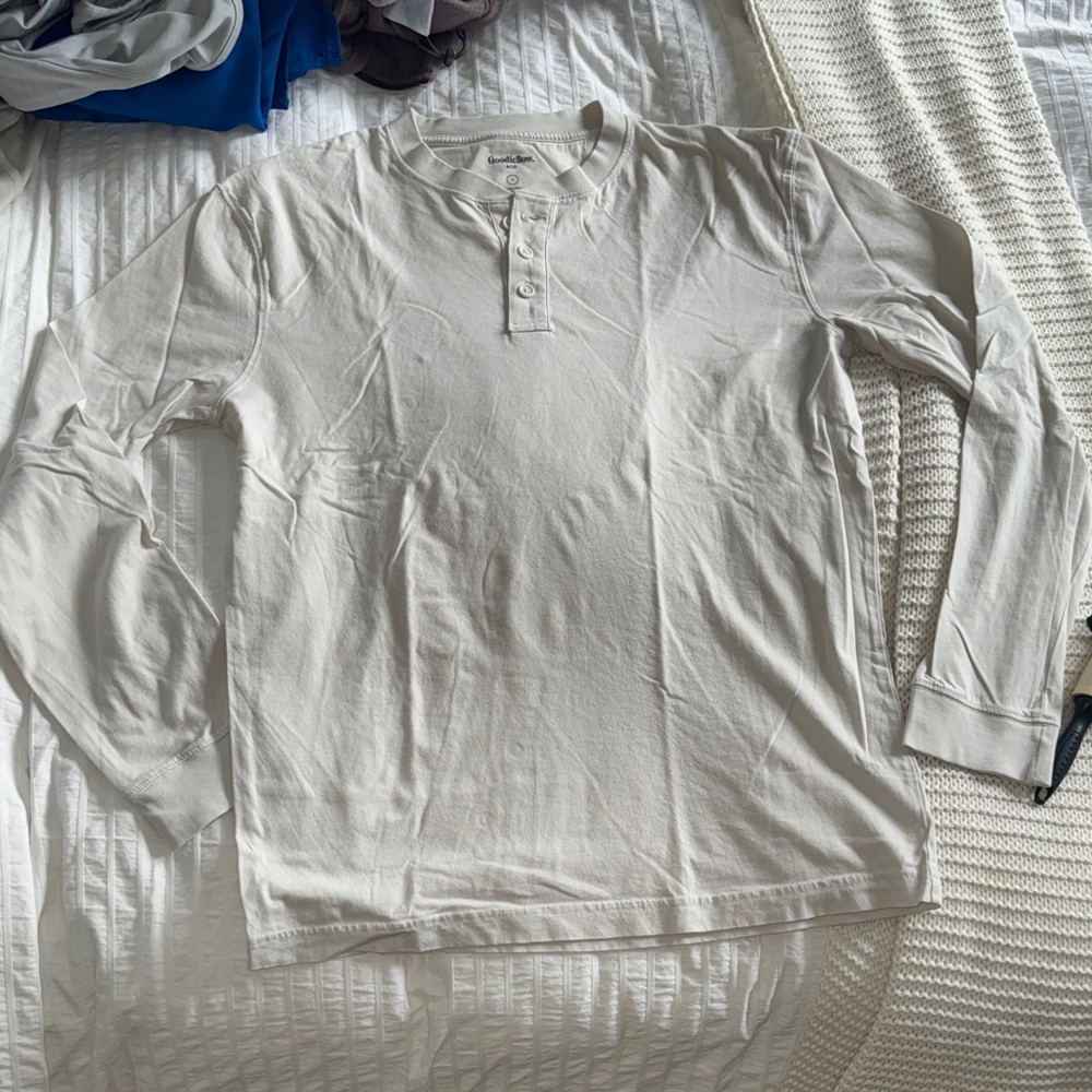Goodfellow & Co Men's Off-White Long Sleeve Henley